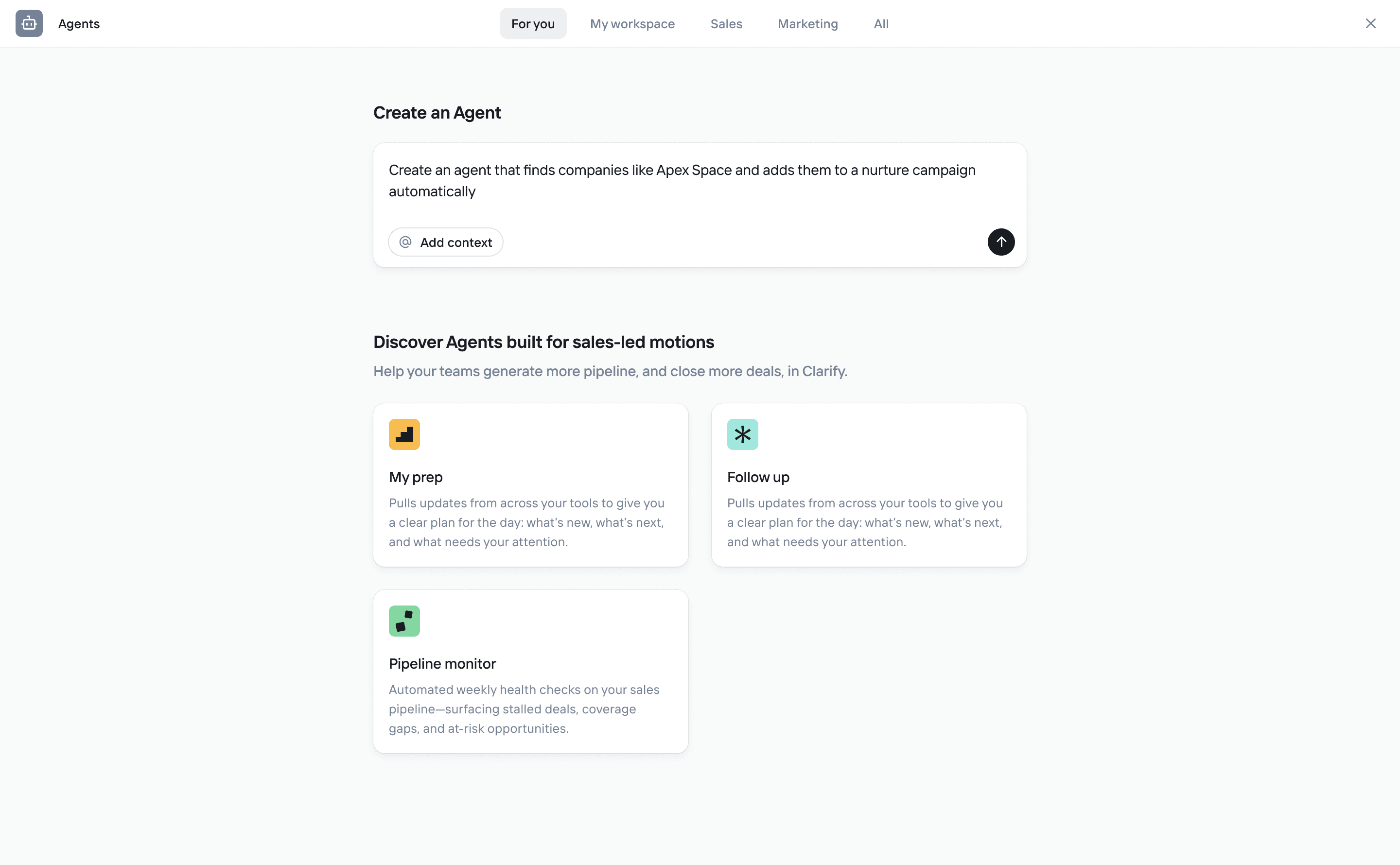 Clarify agent creation