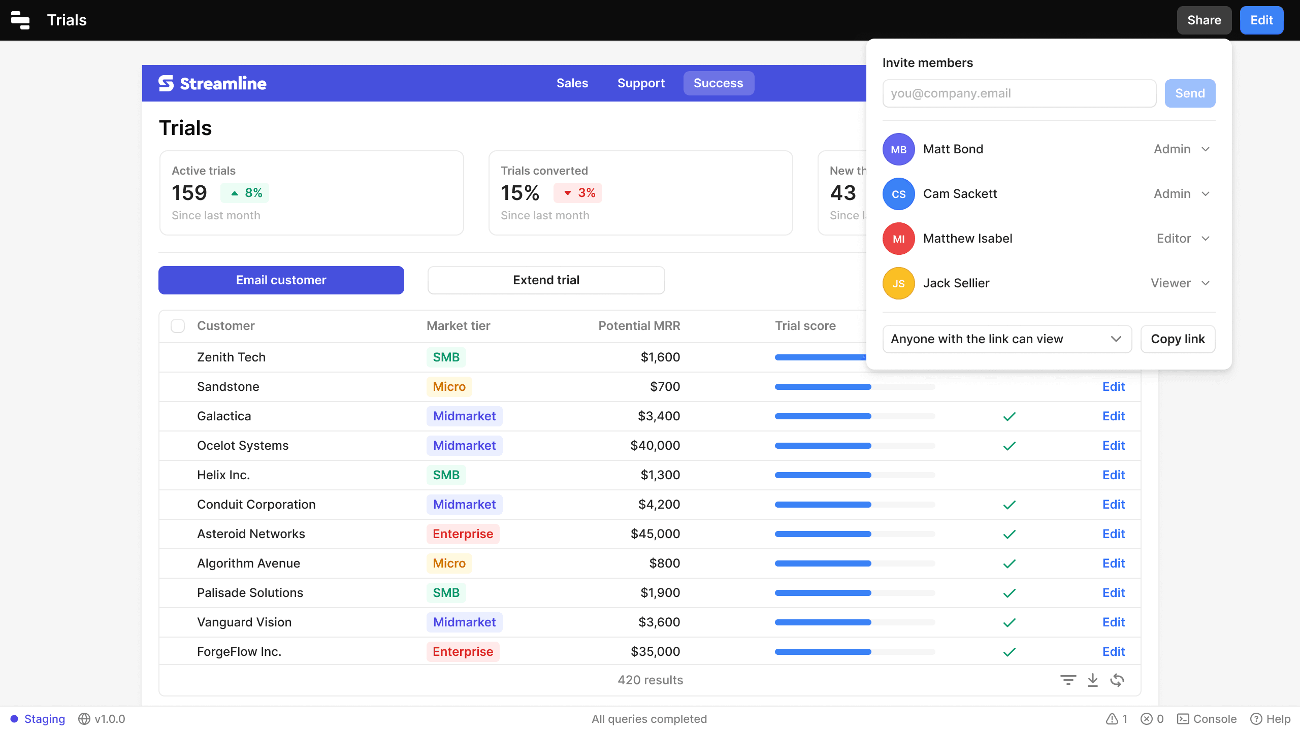 Retool app sharing and permissions