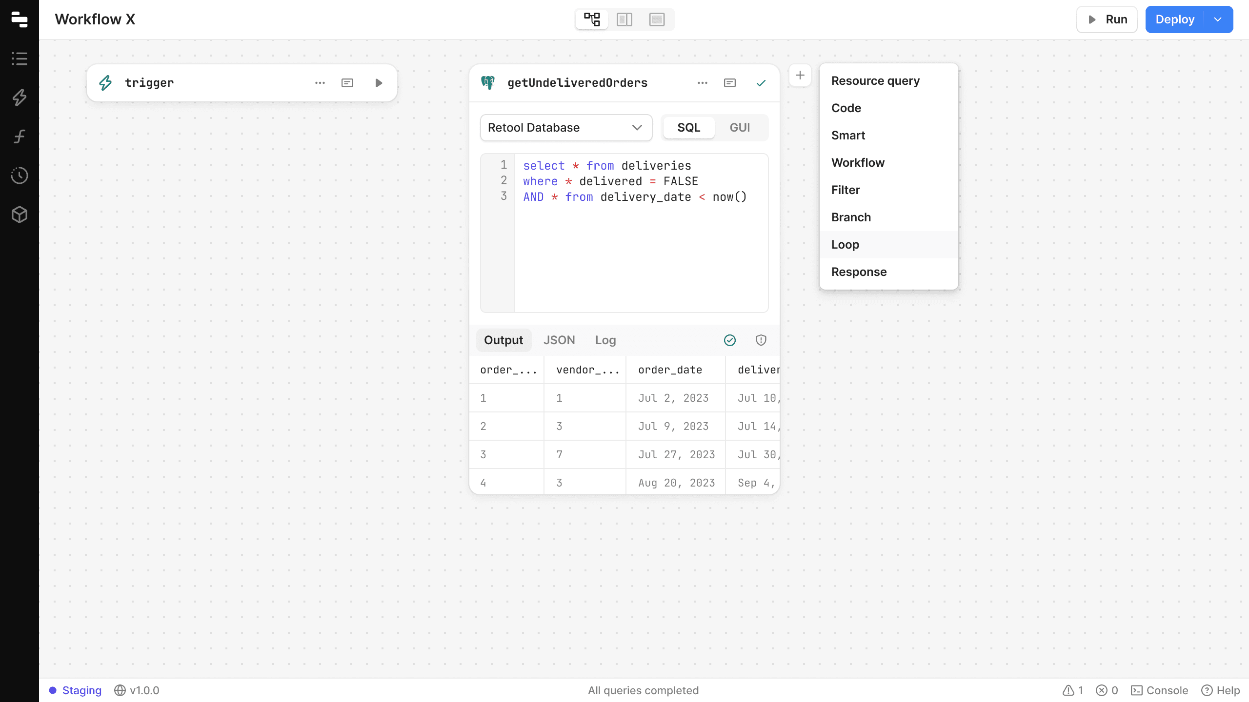 Retool Workflows block types